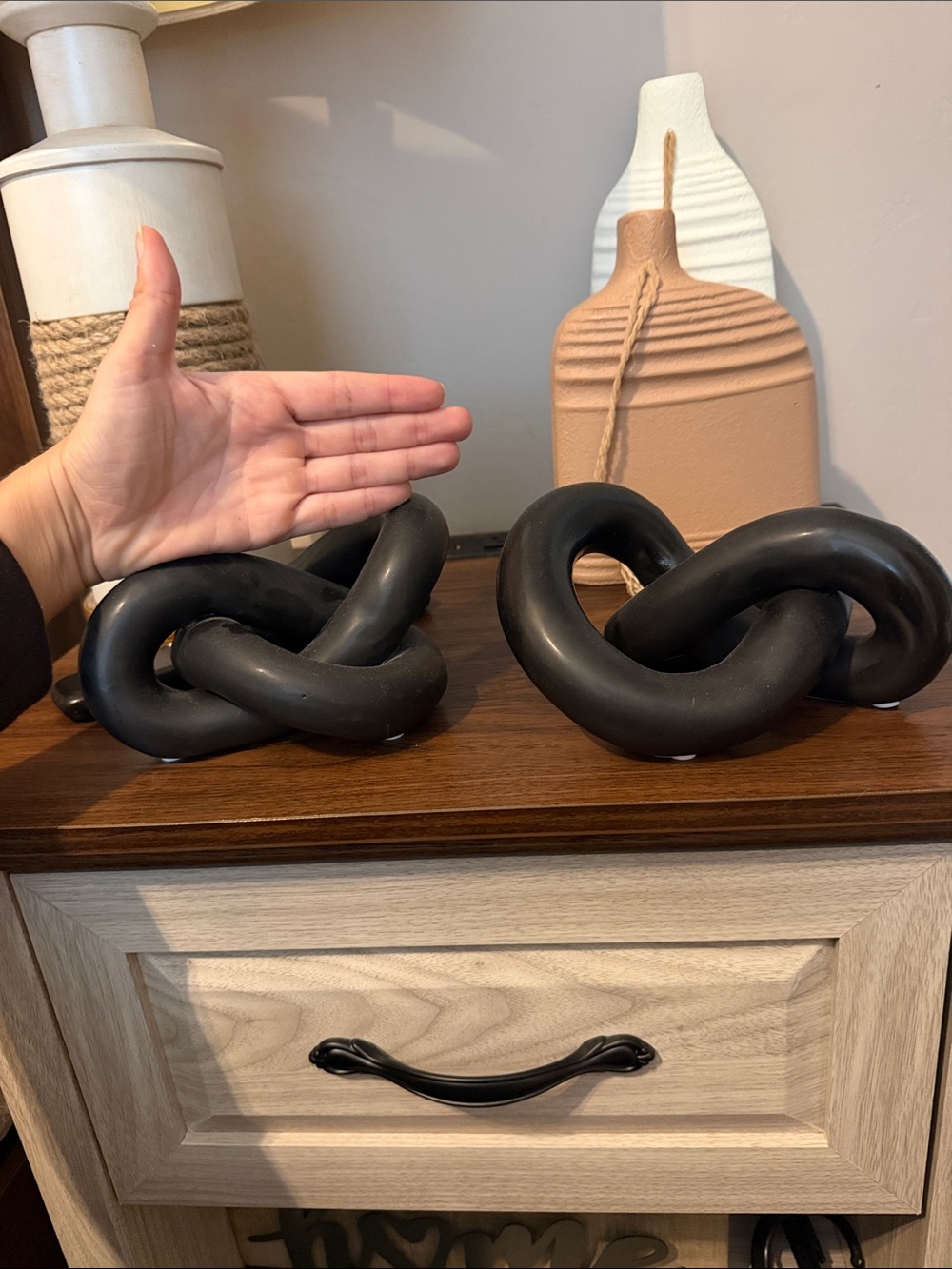 2 Black Decorative Knot Accent - Home Accents